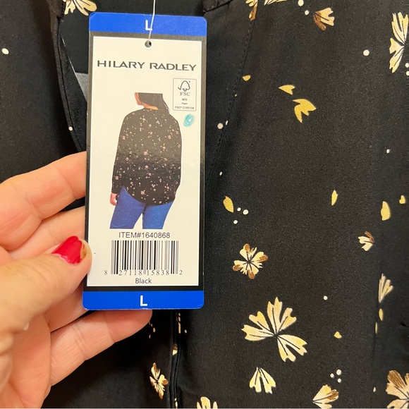 Hilary Radley Floral Print Blouse Size L NWT - Picture 5 of 6